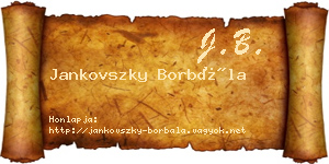 Jankovszky Borbála névjegykártya